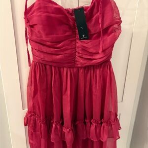Lulu's Junior Hot Pink Mini Dress